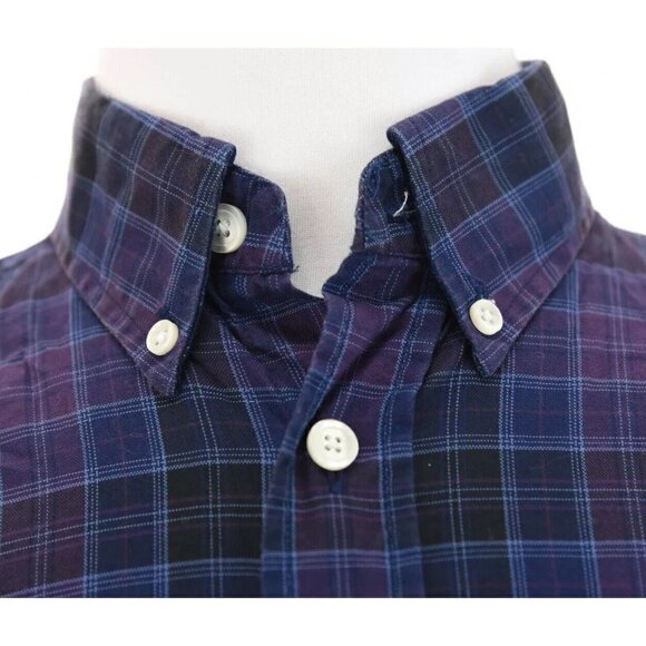Turnbury Mens Purple Plaid Button Down Shirt Long Sleeve 100% Cotton Sz S 33 - Picture 5 of 7